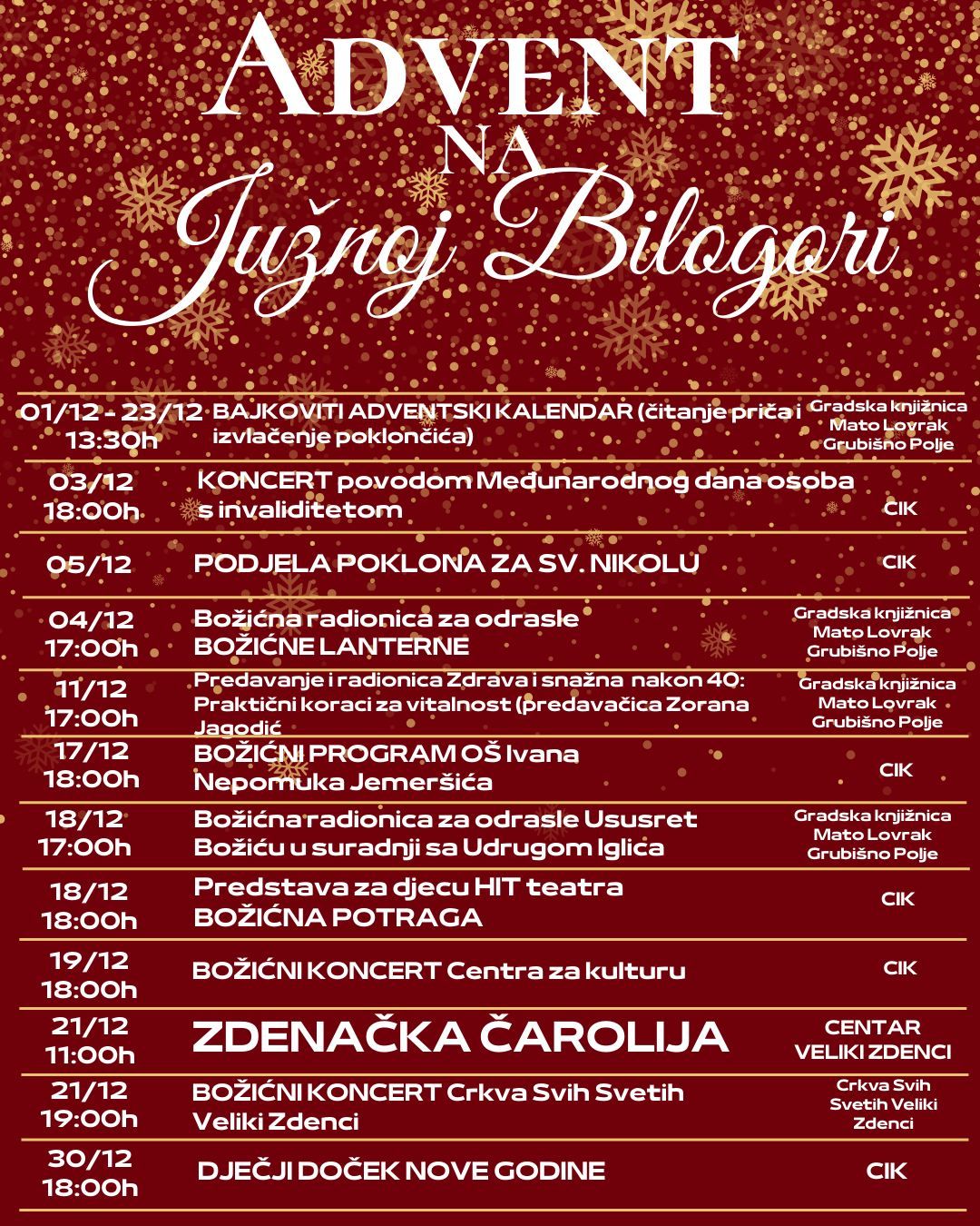 Advent na Južnoj Bilogori - Grubišno Polje